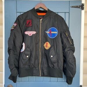 American Stitch Bomber Jacket S Patches Men Size Large